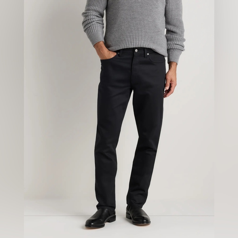 Quince Mens Black Twill Straight Pants 34X30 NWT